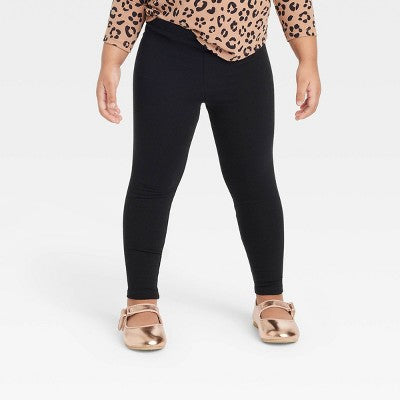 Toddler Girls' 2pk Leggings - Cat & Jack Black 5T