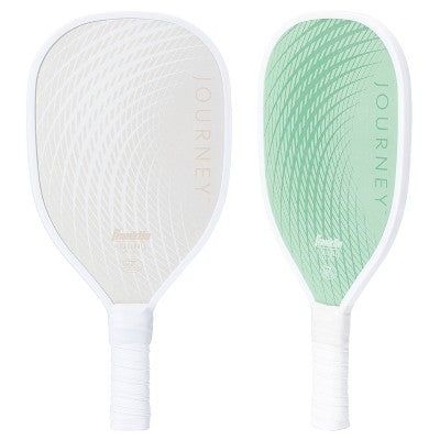 Franklin Sports 2 Player Journey Traditional Pickleball Paddle Set in Mesh Bag - Green/Beige: Wood Core, 4" Grip Size