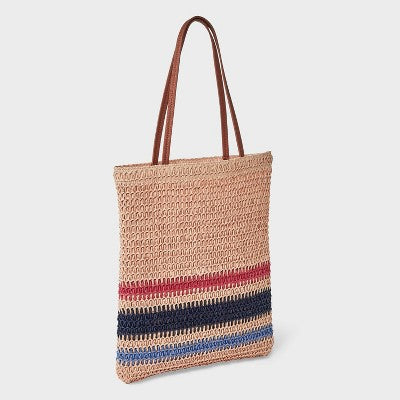 Crochet Tote Handbag - Universal Thread White/Red/Blue (LOCAL PICKUP ONLY)