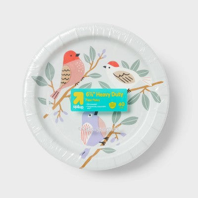 Spring Disposable Plate - Birds - 7" - 40ct - up&up: Abstract Pattern, Paper Material