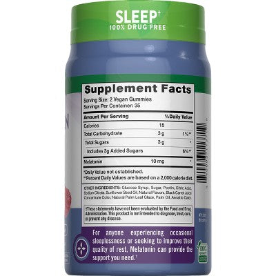 Nature's Truth Melatonin 10mg Vegan Gummies - 70ct