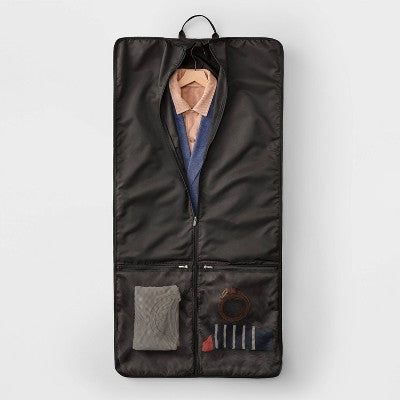 Large Garment Bag Black - Open Story?: Solid, Water-Resistant, Lightweight Luggage