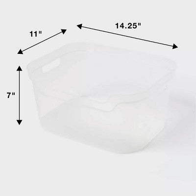 Large Open Front Storage Bin Clear - Brightroom: Plastic, Portable, Nesting, Universal Storage, 14.5 Volume Capacity