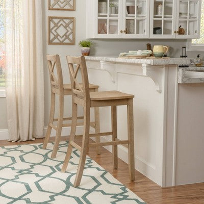 Linon Torino Wash X Back Counter Height Barstool Gray (LOCAL PICKUP ONLY)