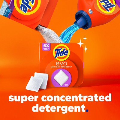 Tide Evo Spring Blast Laundry Detergent Tiles - 30ct: Box, Odor Control, Dye-Free, High Efficiency