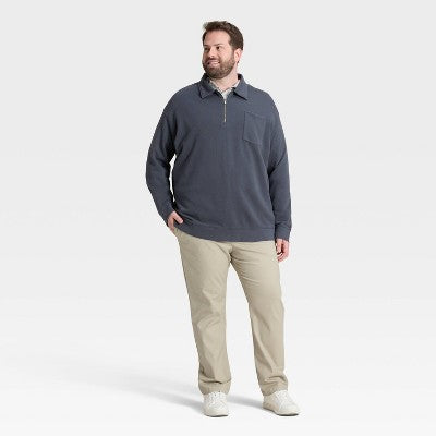 Men's Vintage 1/4 Zip Sweatshirt - Goodfellow & Co Dark Gray M