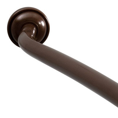 Curved Wall Mountable Shower Rod Dark Brown - Bath Bliss