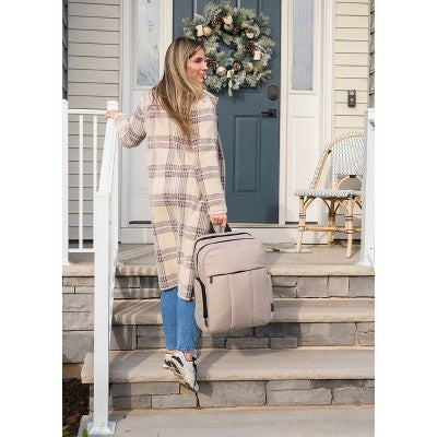 Baby Brezza Quilted Puffer Backpack Diaper Bag - Taupe