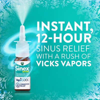 Sinex Vicks Severe VapoCOOL Ultra Fine Mist Nasal Spray - Oxymetazoline Hydrochloride - 0.5 fl oz