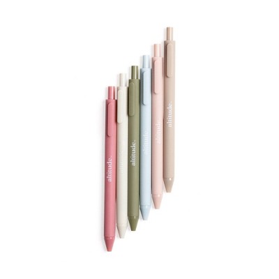 Altitude 6pk Retractable Ballpoint Pens 1.0mm Black Ink Eucalyptus