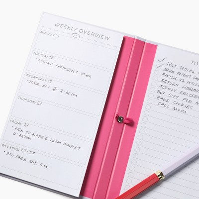 Weekly Planner: Love x June Undated Pink Art Stationery for Adults, 4x7.5 Inch Paper, Glue Binding