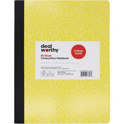 Composition Book College Ruled Yellow - Dealworthy