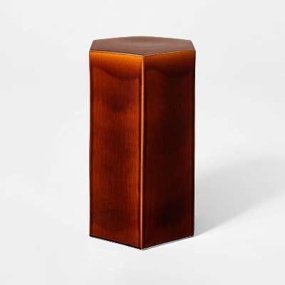 Hex Ceramic Drink Table Maroon - Threshold designed with Studio McGee (LOCAL PICKUP ONLY)