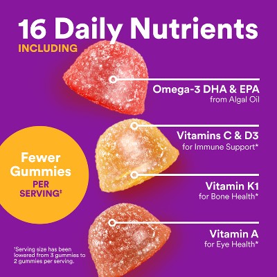 SmartyPants Toddler Plus Multivitamin & Omegas Gummies with Vitamins C, D3, B12 & Zinc - 60ct