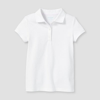 Girls' Short Sleeve Pique Uniform Polo Shirt Cat & Jack White XXL
