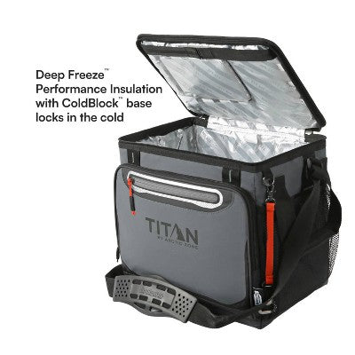Titan by Arctic Zone 40 Cans/26.5 qt Collapsible Table Top Soft-Sided Cooler - Sharkskin Gray