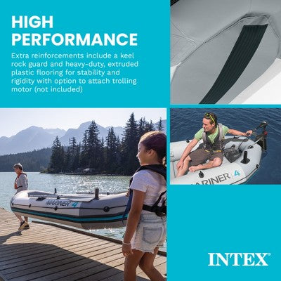 Intex Mariner 4-Person Inflatable River Lake Dinghy Boat with Pump and Oars Set (LOCAL PICKUP ONLY)