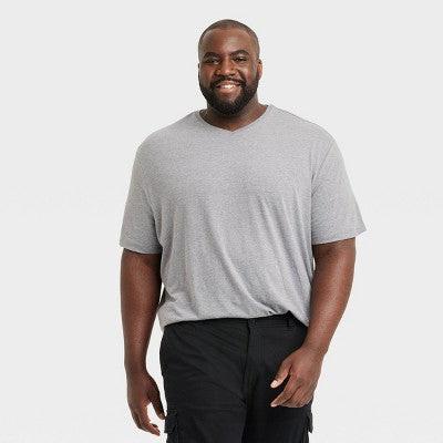 Men's Big & Tall V-Neck T-Shirt - Goodfellow & Co Gray 3XL