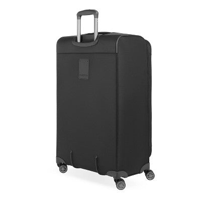 SWISSGEAR Checklite Softside Large Checked Suitcase - Black: 8-Wheel Tear-Resistant Luggage