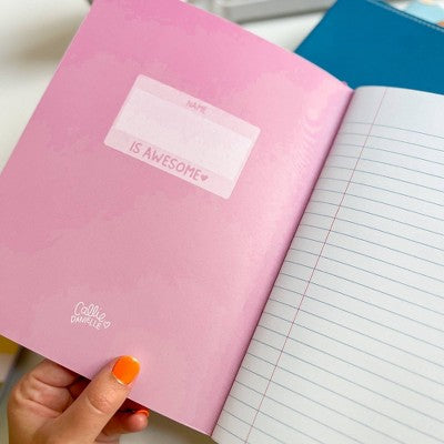 Callie Danielle 160 Pages Wide Ruled Composition Notebook Pink Checker