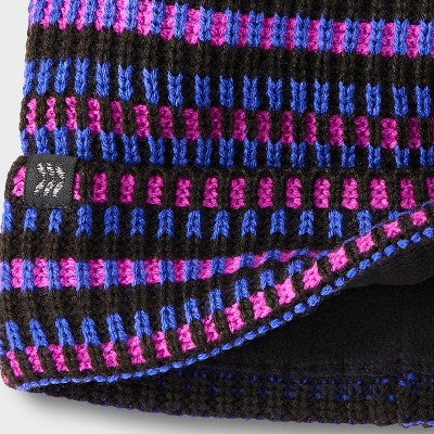 Kids' Plaited Striped Cuff Beanie - All In Motion Purple One Size Fits Most