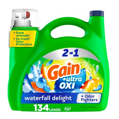 Gain + Ultra Oxi Waterfall Delight HE Deep Cleaning Concentrated Liquid Laundry Detergent 134 Loads - 194 fl oz (LOCAL PICKUP ONLY)
