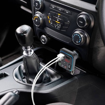 Monster Wireless FM Transmitter with 20Watt USB-C and 3D Surround Sound: Bluetooth Car Accessory, Black, Lifetime Warranty