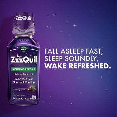 ZzzQuil Nighttime Sleep-Aid Liquid - Berry - 12 fl oz