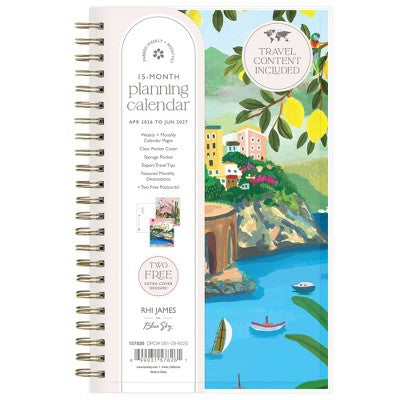 Rhi James for Blue Sky Weekly/Monthly Planner 15 Month Wirebound 5"x8" Clear Multi Cover - Atrani Lemons