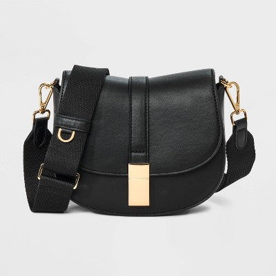 Saddle Crossbody Bag - A New Day Black