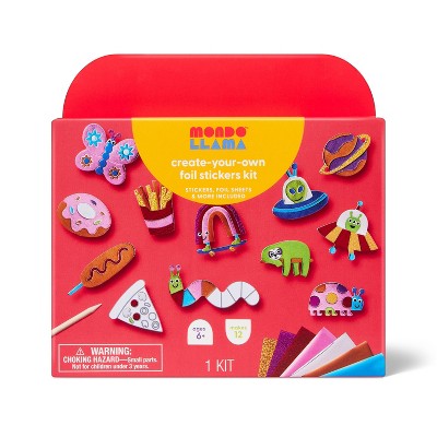 12ct Foil Art Stickers Craft Activity Kit - Mondo Llama