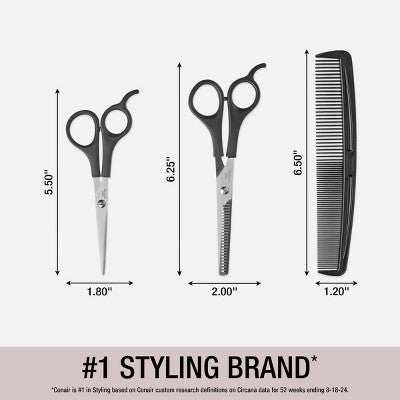 Conair Shears and Comb Set - 3pcs