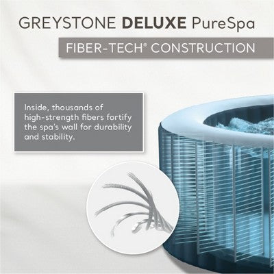 INTEX PureSpa Greystone Deluxe Inflatable Hot Tub, with with Built-In FastFill Inflation System, Spa Control App, and 4 Person Capacity, 83" x 28" (LOCAL PICKUP ONLY)