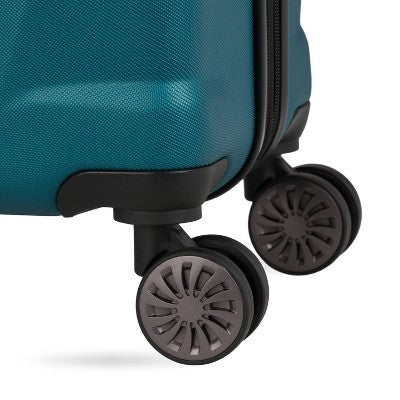 SWISSGEAR Cascade Hardside Medium Checked Suitcase - Teal: 8-Wheel, Adjustable Handle