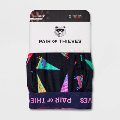 Pair of Thieves Men's Super Fit Boxer Briefs - Black S: Microfiber, Full Waistband Elastic, Classic Pattern
