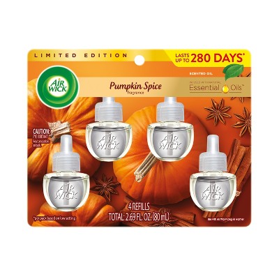 Air Wick Plug-in Scented Oil Air Freshener Refills - Pumpkin Spice - 4pk