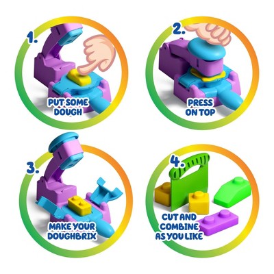 Born to Play Original Super Dough Mold and Stack Brix Maker Set Kids Creative Play Brick Extruder + Molds