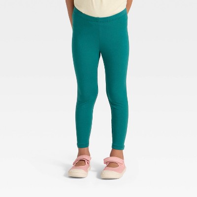Toddler Girls' Solid Leggings - Cat & Jack Teal Green 2T