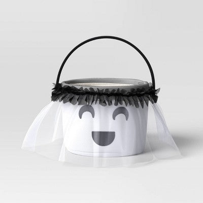 Halloween Light Up Plush Ghost Round Polyester Trick or Treat Pail - Hyde and EEK! Boutique