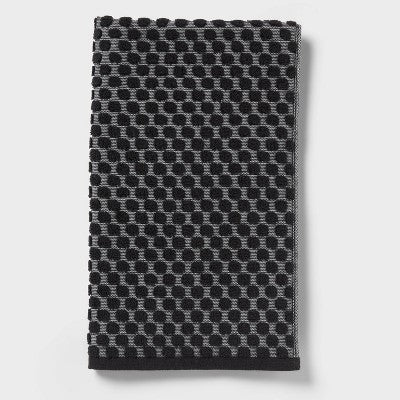 6pc Performance Plus Textured Dot Bath Towel Set Black - Threshold