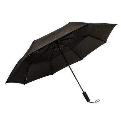 ShedRain JUMBO Auto Open Auto Close Compact Umbrella - Black: Telescoping Shaft, 54" Span, Solid Polyester