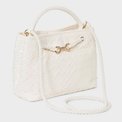 Woven Satchel Handbag - A New Day Cream