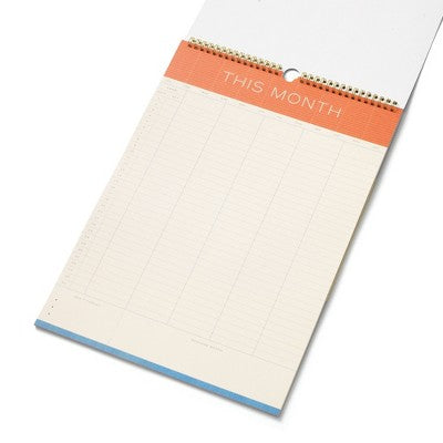 PAPIER 17x5"x11.7" 12 Month Spiral Family Wall Planner Frame Print