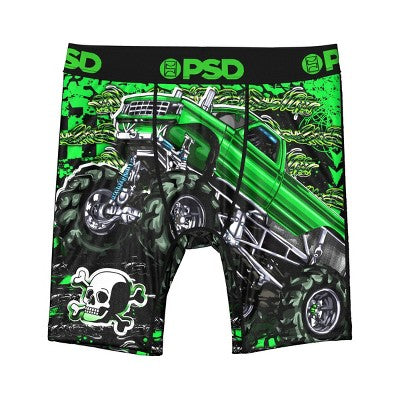 PSD Boys' 2pk Monster Truck Printed Boxer Briefs - Green S