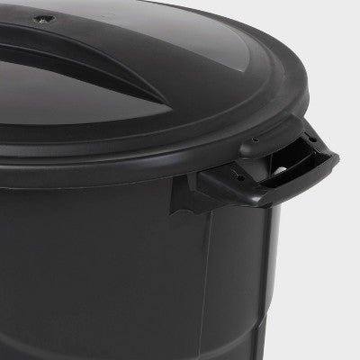 32gal Round Outdoor Waste Can Black - Brightroom (LOCAL PICKUP ONLY)
