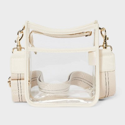 Everyday Crossbody Bag For Stadium - Universal Thread Stucco Clear: TPU Shell, Detachable Strap, 57.25" Max Length