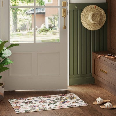 Spring Floral Scatter Accent Rug Ivory/Pink - Threshold