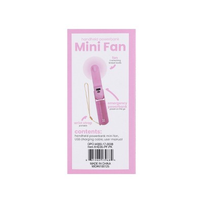 Vivitar 500mAh Power Bank Fan - Pink