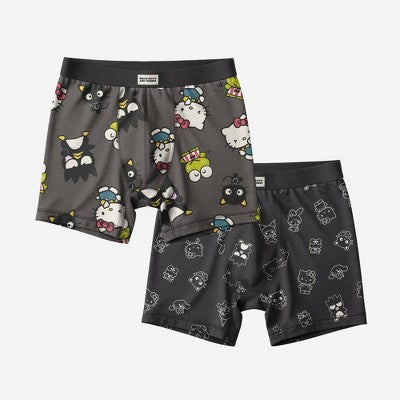 Men's Sanrio Boxer Briefs 2pk - Dark Gray/Black S