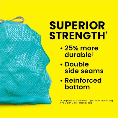 Glad ForceFlex MaxStrength Bahama Bliss Drawstring Trash Bags - Febreze Freshness - 13gal - 45ct